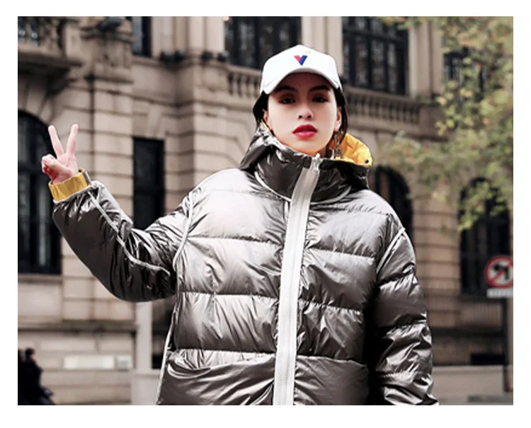 Новое поступление, зимний пуховик, Женская длинная модная Глянцевая теплая парка с капюшоном, Толстая куртка для женщин, большие размеры, L-4XL пальто
