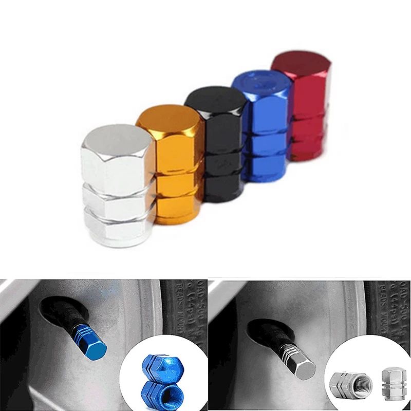 

4pcs Car Tire Valve Stem caps Bolt-in Aluminum Theftproof valve caps Car Wheel Tires Valves Tyre Stem Air Caps