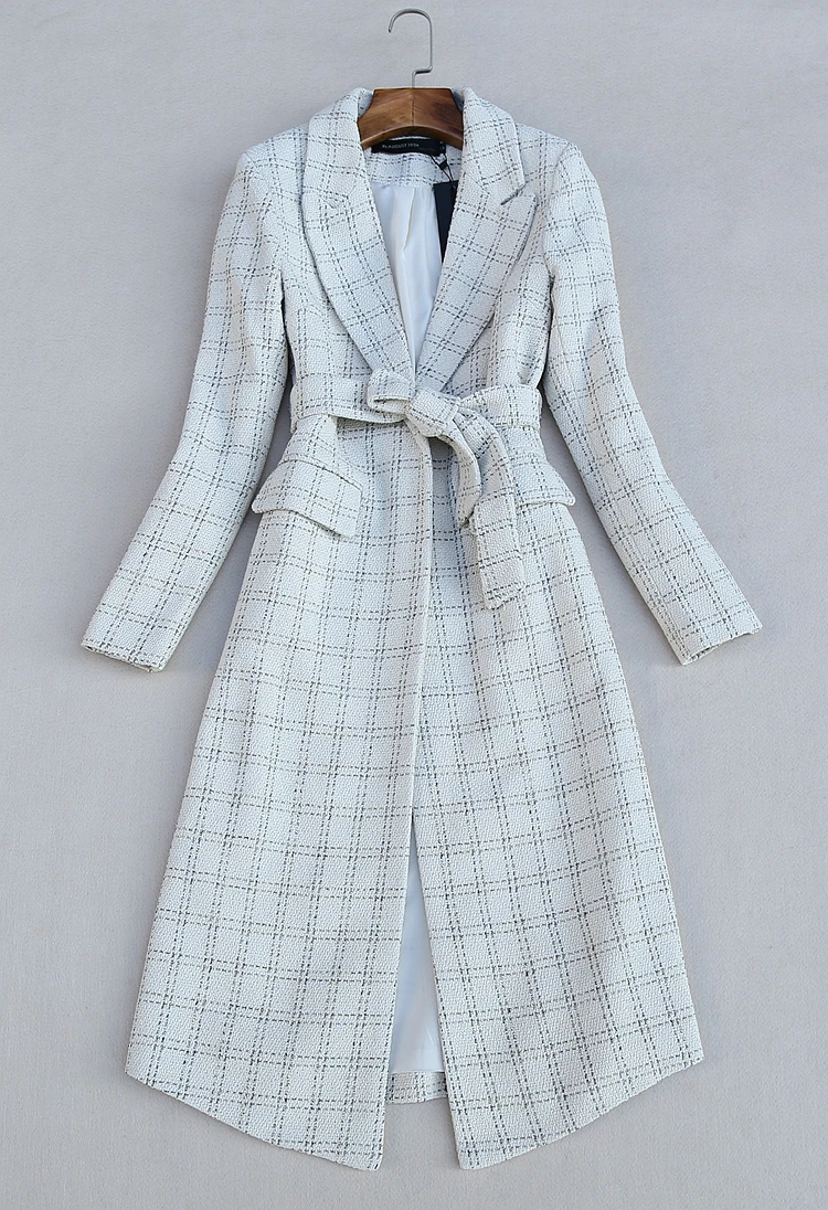 Модный клетчатый костюм женский осенне-зимний высококачественный шерстяной костюм куртка твидовый клетчатый пиджак костюм+ юбка с высокой талией комплект из двух предметов