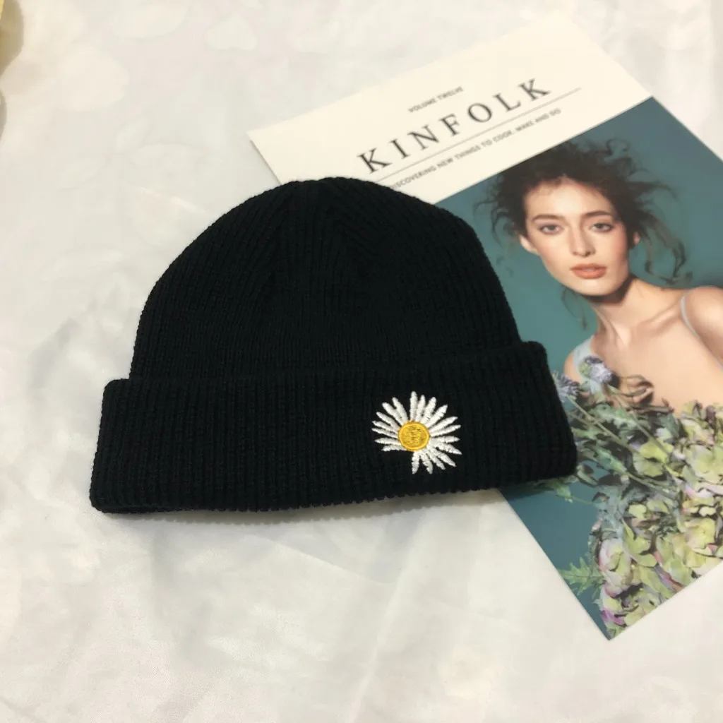 Kpop Bigbang g-dragon Skullies Daisy вязаная шапка зимние головные уборы для мужчин и женщин