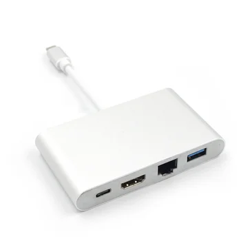 

Practical Safe Durable USB GIGABIT Type C to HDMI USB-C Power Net Card RJ45 Adapter Deconcentrator Splitter