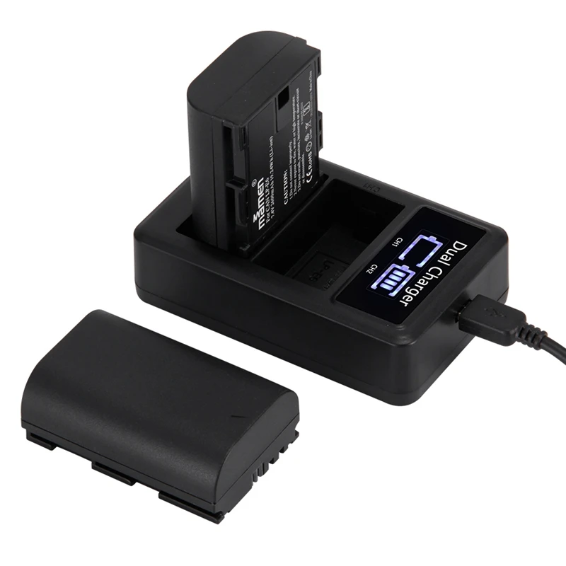 Mamen 2600MAh LP E6 LP-E6 LPE6 батарея для цифровой камеры+ USB lcd двойное зарядное устройство для Canon Mark II Mark III 6D 7D 60D 60Da 70D 80D 5D