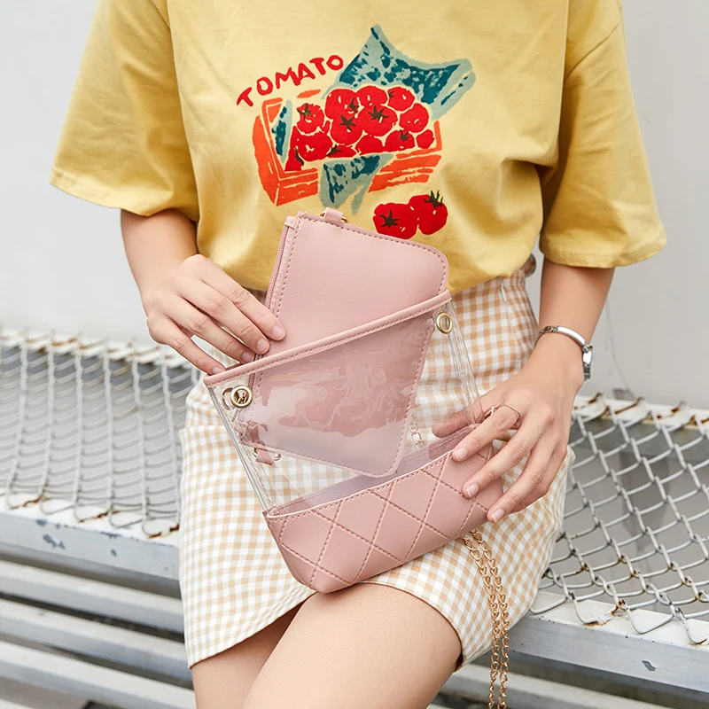 Прозрачная Желейная сумка для женщин миниатюрная сумочка на плечо мессенджер из