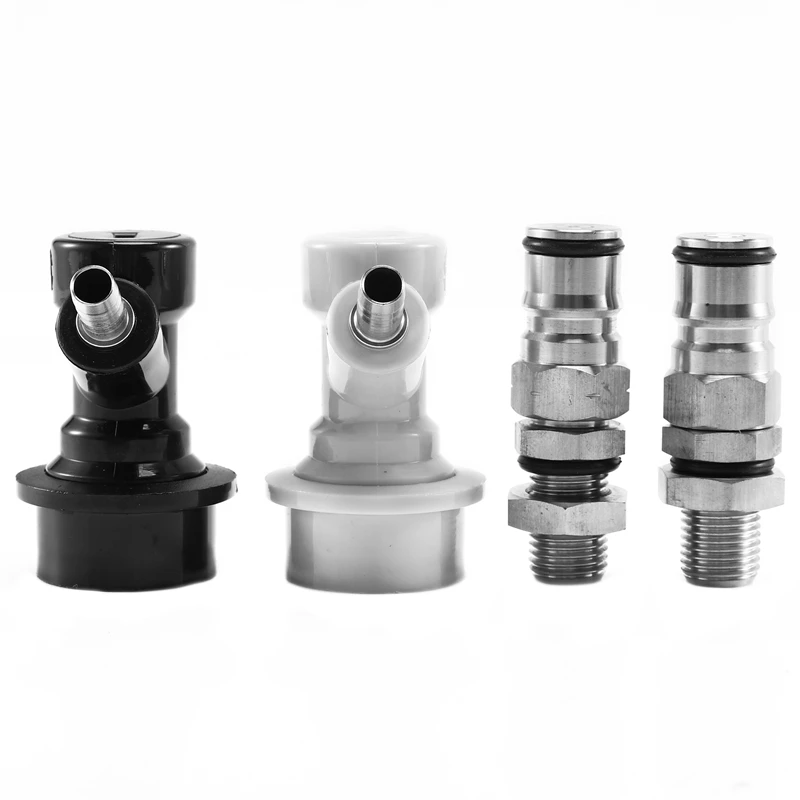 19/32 18 Ball Lock Post with 1/4Inch NPT Bulkhead Liquid and Gas Kit