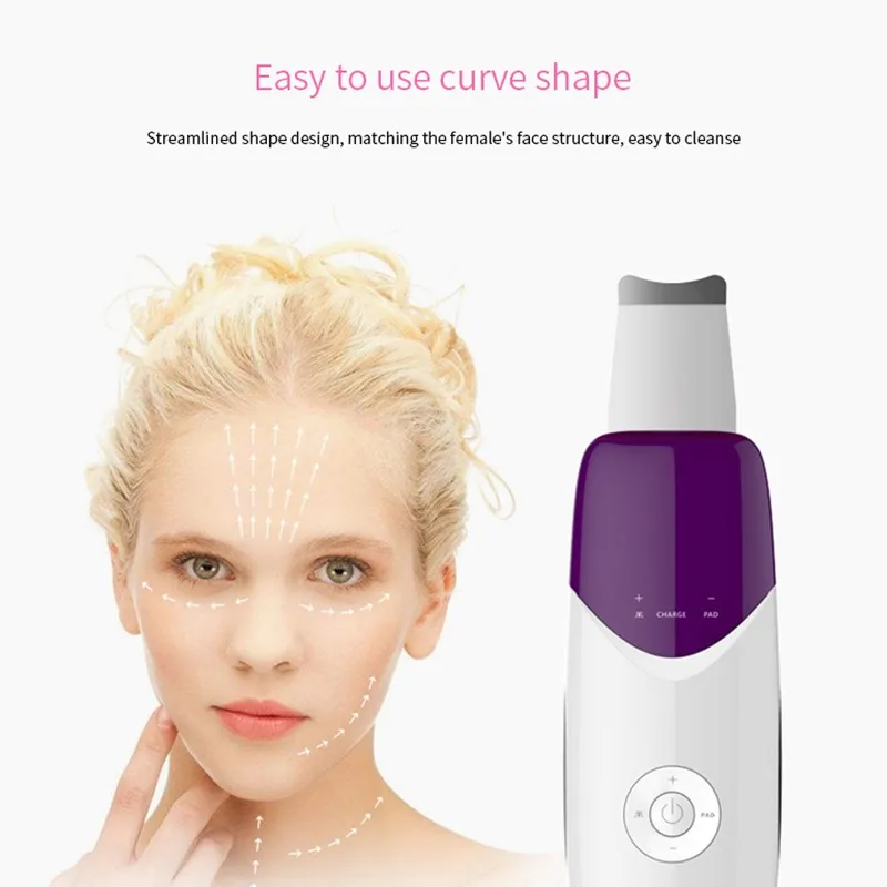 

Ultrasonic Lon Skin Scrubber Facial Care Ultrasonic Scrubber Cleaner Blackhead Removal Face Peeling Extractor Skin Beauty Device