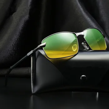 

Aluminium Men's Polarized Sunglasses Day and Night Glasses Multifunction Reduce Glare Driving and Fishing Goggles BM45 + Case