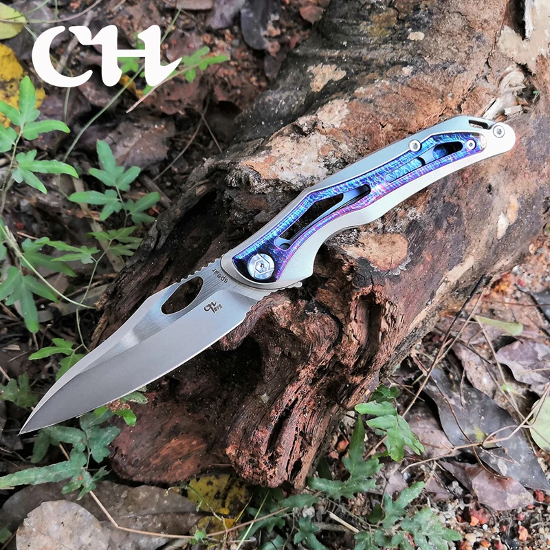 CH Spear Folding Knife With S35VN Blade Material Titanium Handle Exotic EDC Beauty A Pocket Knife That Stands Out From The Crowd