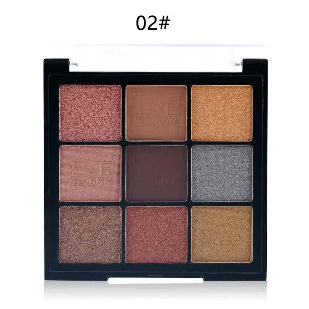 7001-486-02 MISS ROSE, 9 цветов, матовое стекло с перламутровым эффектом, палитра теней для век, тени для век, красота, глазурованная, длительное, легко носить, натуральный макияж, палитра - Цвет: 7001-486-02
