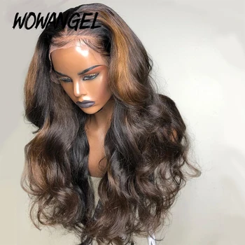 

Lace Human Hair Wigs Ombre Colored 360 Lace Frontal Wig Pre Plucked 180% Bleached Knots with Baby Hair Honey Blonde Lace Wigs