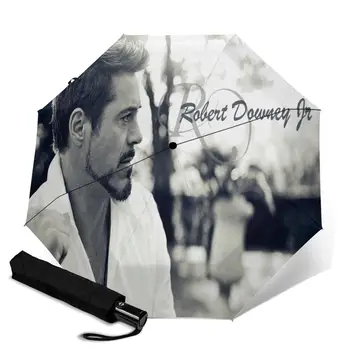 

Robert Downey Jr creative men's and women's automatic three fold umbrella rainy day colorful fashion umbrella