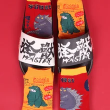 Забавные женские носки, пара носков для мужчин и женщин, Ins Tide, японские уличные носки с мультяшным монстром и буквами