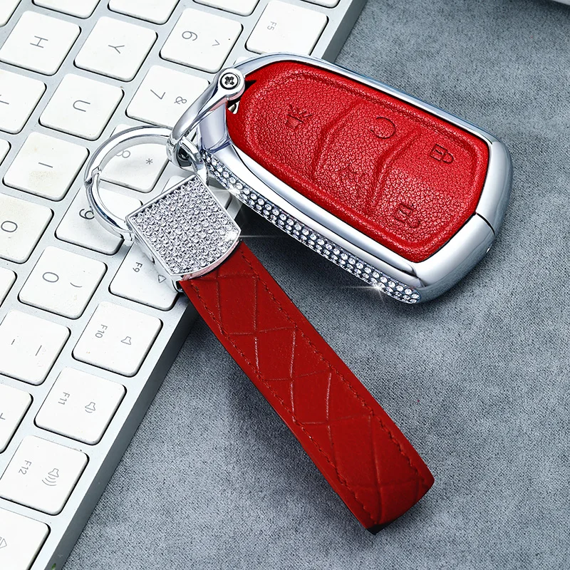 5button red 01 Роскошный алмаз Автомобильный Дистанционный ключ чехол для ключей для Cadillac ESV Cadillac Escalade CTS XTS SRX от АТС CT5 XT5 XT6 смарт-ключ - Название цвета: 5button red 01