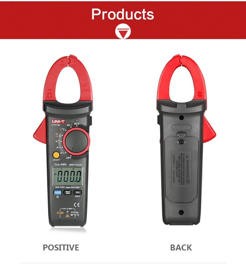 Uni-t цифровой измеритель тока постоянного тока 400A AC DC мультиметр с зажимом UT213C NCV измерение электропроводности сопротивления напряжения