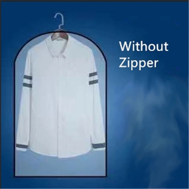 BlackWithoutZipper Одежда подвесная одежда пылезащитный чехол сумка для одежды домашняя сумка для хранения платье одежда костюм пальто Органайзер шкаф - Цвет: BlackWithoutZipper