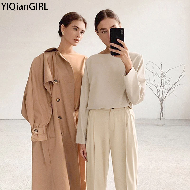 Autumn And Winter New Solid Color Suit Women's Fashion Round Neck Long-Sleeved Shirt Cropped Trousers |