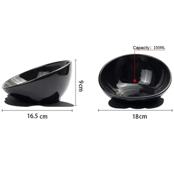 

FashionDog Feeding Bowls,French Bulldog Yellow striped cat Ceramic Feeding Dishs For Cut Dog&Cat (Black)