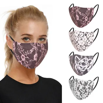 

Lace Face Mask Outdoor Windproof Dustproof Anti Pollution Pm2.5 Protective Face Cover Washable Reusable Face Mouth Mask
