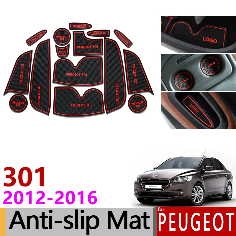 Противогрязный коврик для peugeot 301 2013, аксессуары для предподтяжки лица, дверной паз, слот для ворот, Противоскользящий коврик для автомобиля
