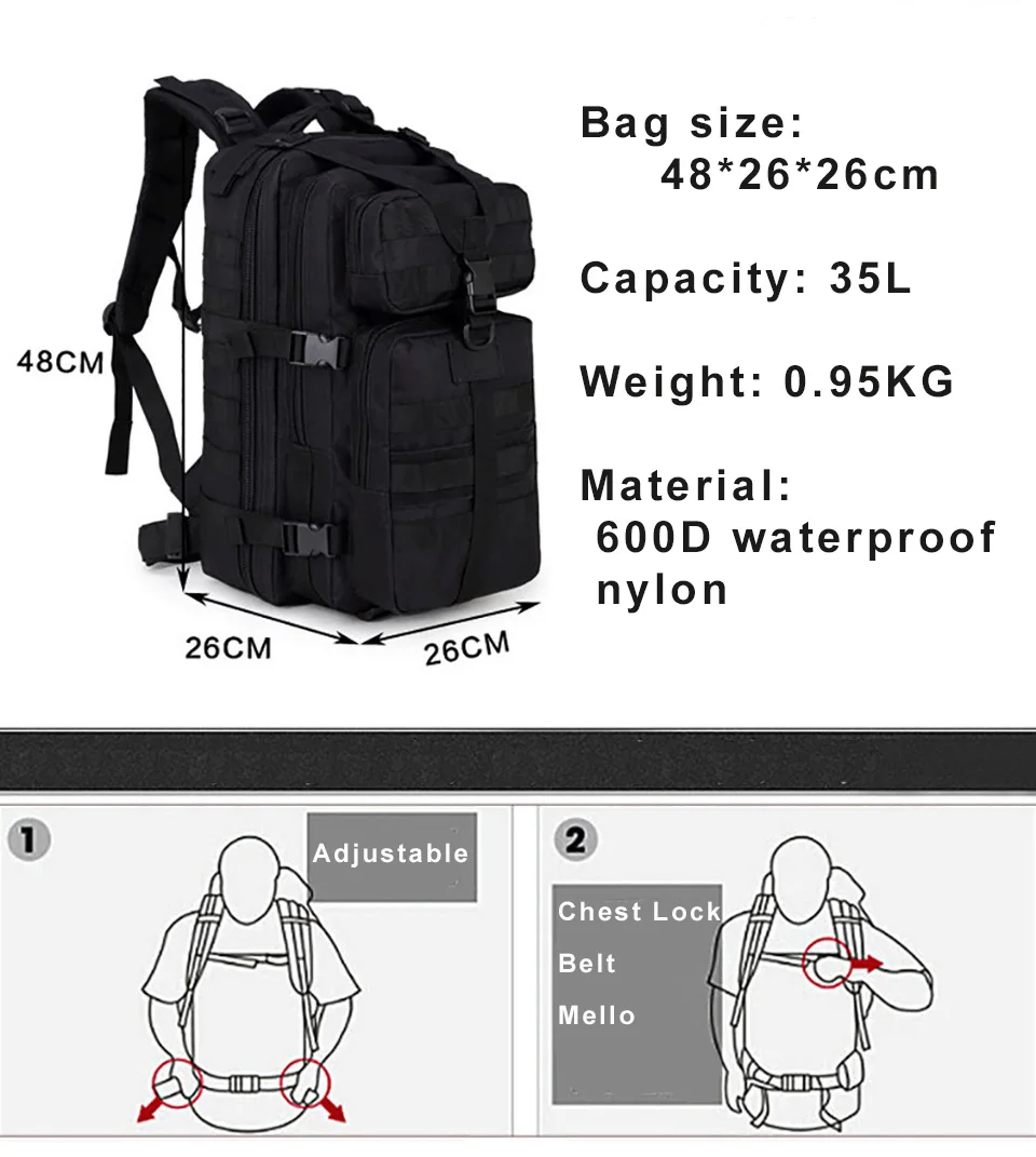 FX Водонепроницаемый Военный Тактический штурмовой Molle пакет 35L слинг рюкзак армейский рюкзак сумка для наружного туризма кемпинга охоты 600D