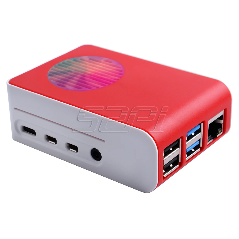 52Pi застежка ABS Корпус Крышка для Raspberry Pi 4 Модель B, с бликами охлаждения вентиляторные радиаторы для Raspberry Pi 4B