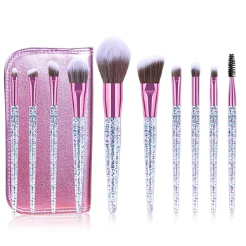 

10PCS Makeup Brushes Set Crystal Wand Handle Cosmetic Brush Professional Foundation Concealer Blush Eye Shadow Makeup Too