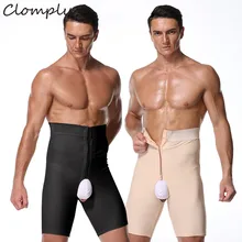 Clomplu Shapewear формирователь живота мужские трусики с высокой талией с контролем открытая молния в промежности нижнее белье для мужской большой размер 5XL