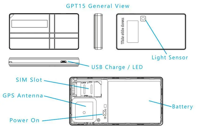 Анти-потеря gps трекер GPT15 с Bluetooth мониторинг для багажа добавить длинный режим ожидания низкий аккумулятор сигнализация Поддержка нескольких протокола