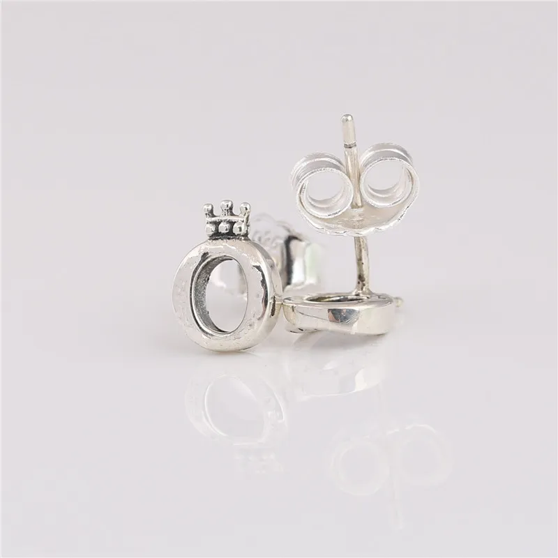 Серьги-гвоздики из стерлингового серебра 925 пробы, уплотнительное кольцо, корона, серьги, подарок на день рождения