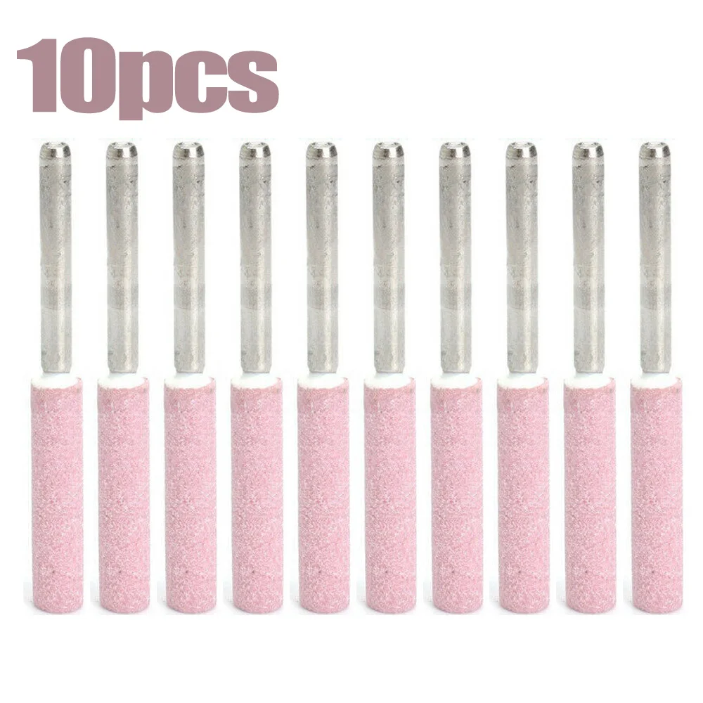 10pcs Chainsaw Sharpener Grinding Stones 4.8mm 3/16 Sharpening Tool burr chain saw grindstone file Replacement Tools New | Инструменты