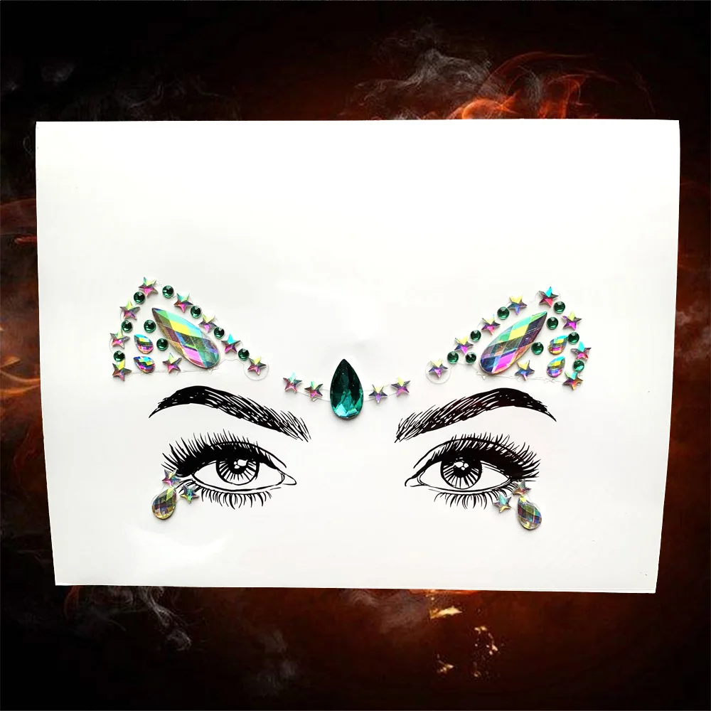 DIY Алмазная вспышка-наклейка для глаз, блестящий декор для лица, вечерние украшения для лба, бровей, глаз, косметика, простые в использовании инструменты для макияжа