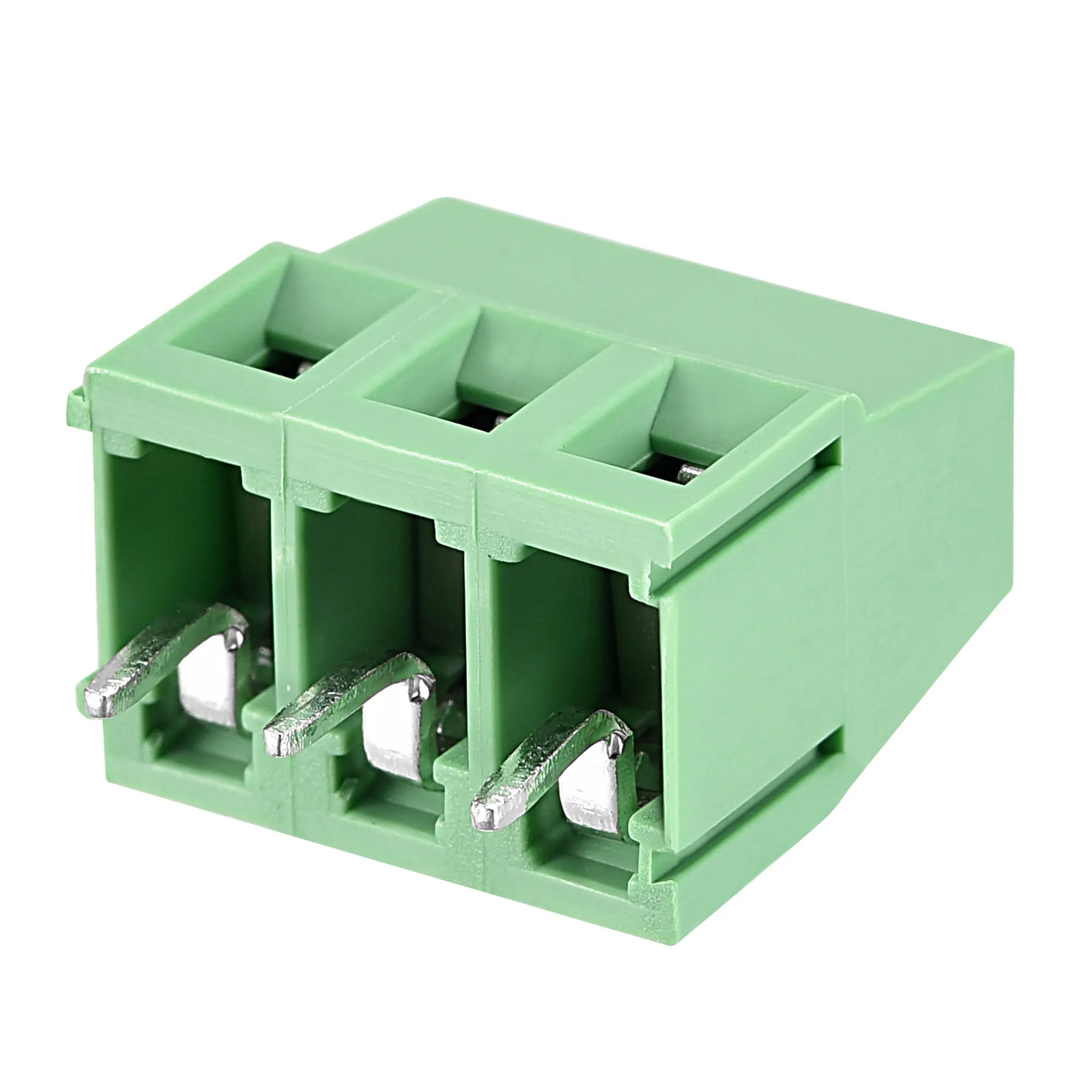 Uxcell PCB Screw Terminal Brass Tinned Contact AC300V 10A 3P 5mm Pitch for Prototype Board Green