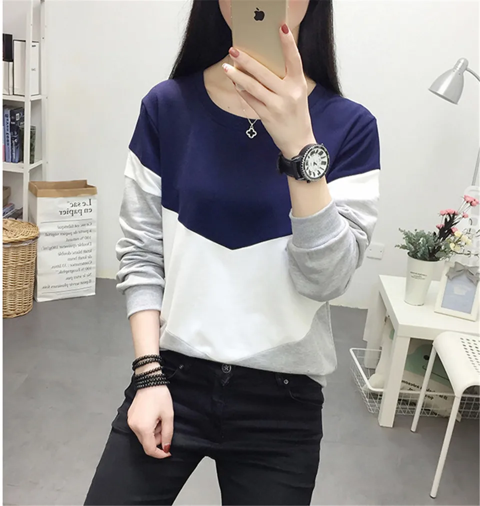 Sudaderas mujer Мягкая Повседневная полосатая свободная спортивная одежда с круглым вырезом модный спортивный костюм осенний женский свитер джемпер с длинными рукавами