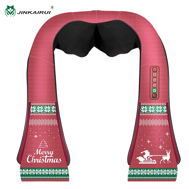  JinKaiRui Christmas Multi Function Neck Massage Shawl U Shape with Kneading Heating Shiatsu Home Ca