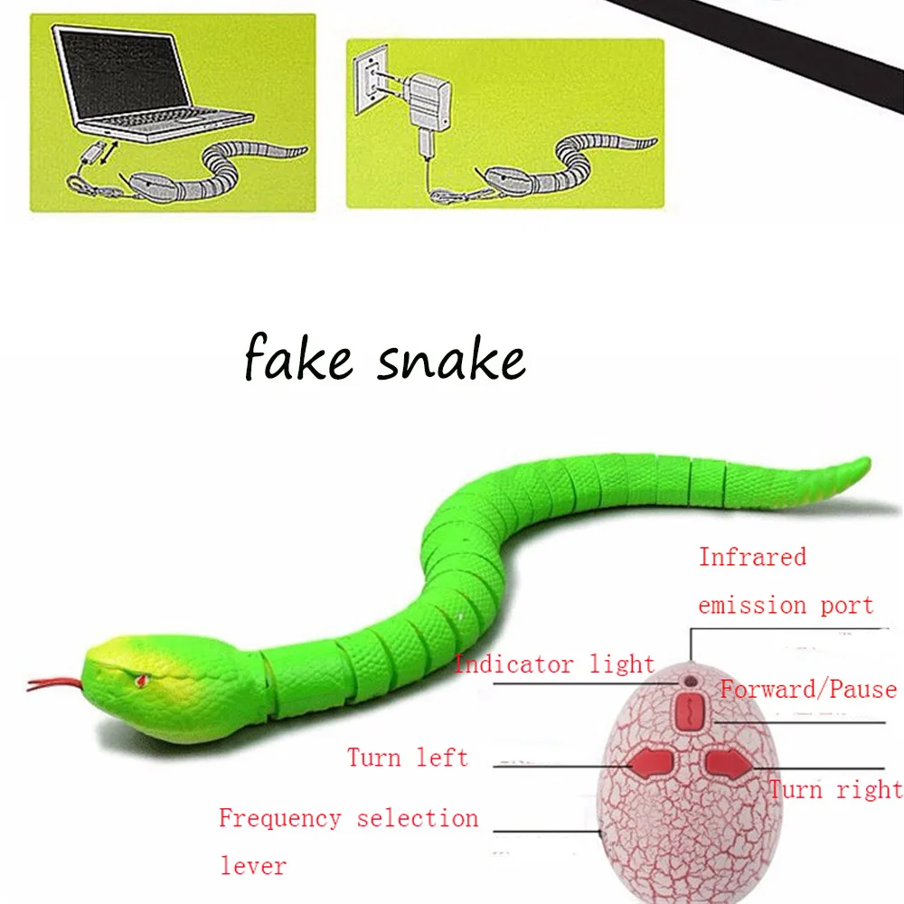 Радиоуправляемая игрушка для собак, кошек, домашних животных, Жук с дистанционным управлением, Электрический таракан, паук, гусеница, поддельная змея, динозавр, хитрая Кобра, сороконожка - Цвет: Green Snake