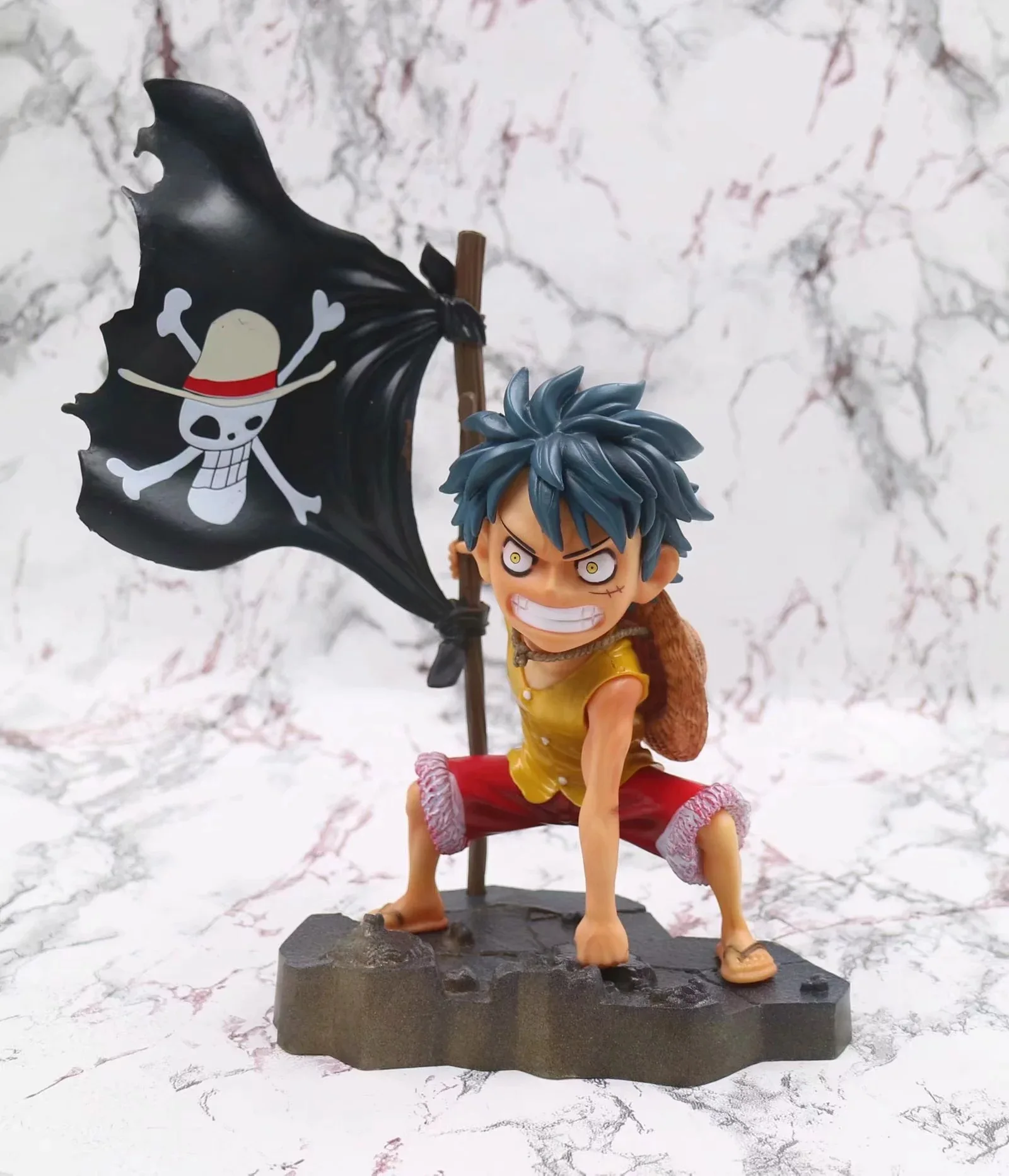 Диффузная динамическая квадратная Аниме one piece Государственный пиратский флаг соломенная шляпа Луффи в коробке гаражный комплект Абердин украшения модель