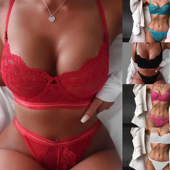 

Sexy Lace Push Up Bra+ Panties 2020 New Women Sports Underwear Bra Lingerie Female Girl Adjustable Bralette