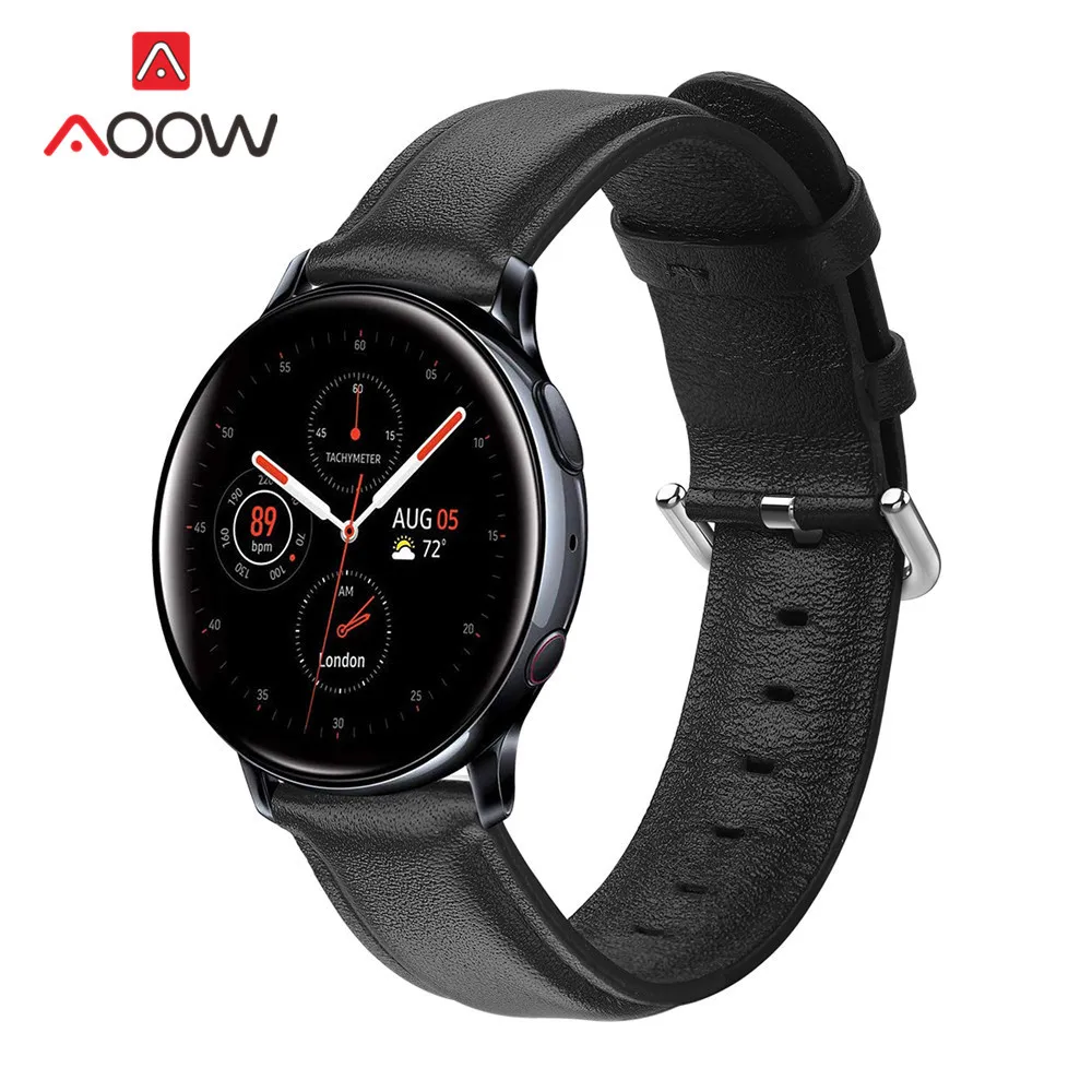 20 мм 22 мм ремешок из натуральной кожи для samsung Galaxy Watch Active 2 42 мм 46 мм gear S2 S3 Active2 huawei Amazfit bip браслет