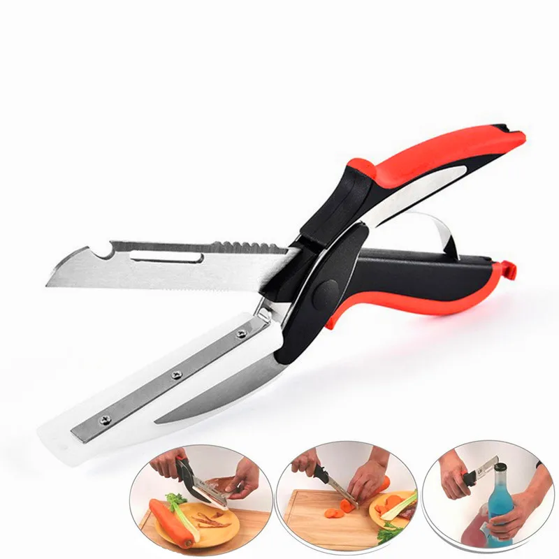 New Multifunctional Smart Clever Scissor Cutter 6 in 1 Cutting Board