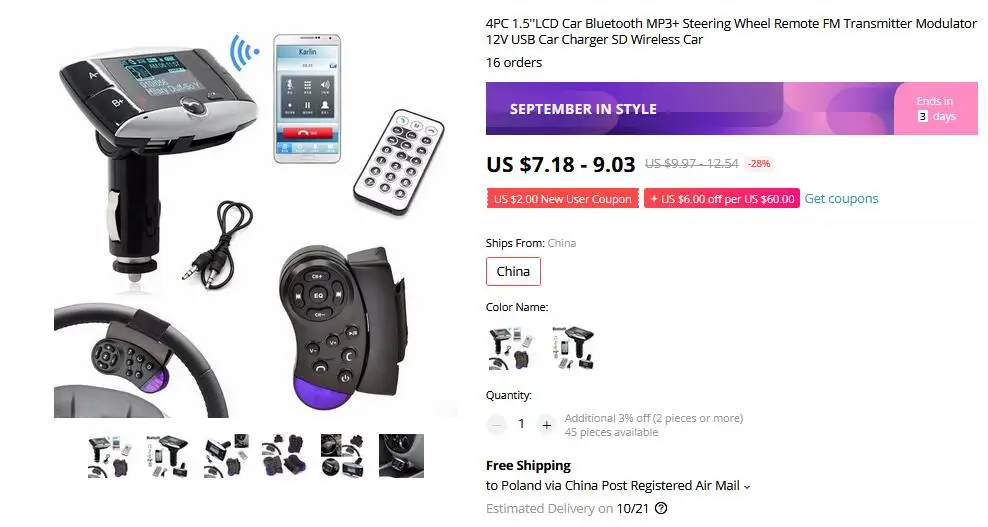 Fm-передатчик MP3 музыкальный плеер Hands-free 5V 2.4A автомобильное зарядное устройство прикуриватель двойной USB привод автомобиль SD AUX оптовая