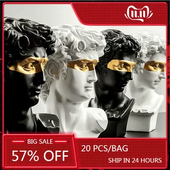 

Nordic David Resin Plaster Sculptures Portraits Vase FlowerPot Statue Sketch Model Mold Greece Character Flower Receptacle Decor