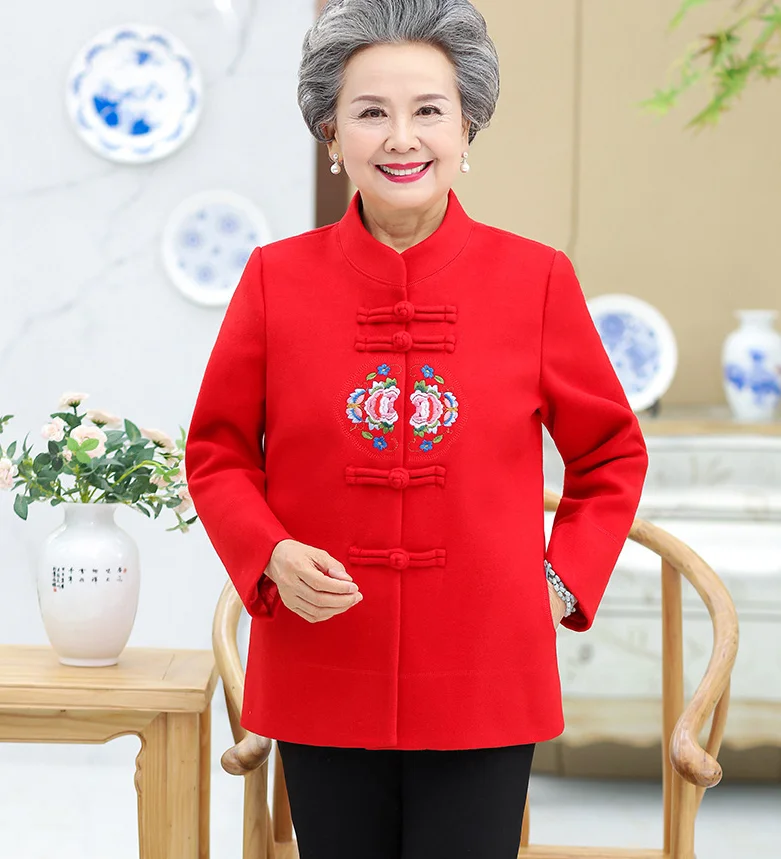 Женское шерстяное пальто среднего возраста, большие размеры, 5XL, пальто, женская мода, высокое качество, 60-80 лет, Женская Толстая теплая куртка, T579