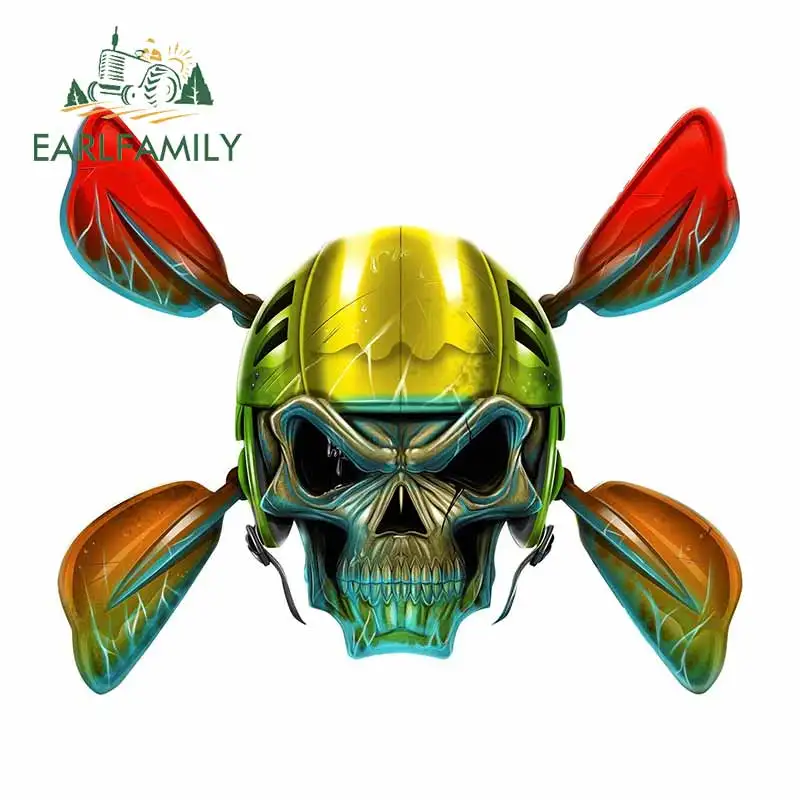 EARLFAMILY 13 см x 7 8 Fuuny наклейки для каяк череп виниловые автомобиля Ван RV ноутбук