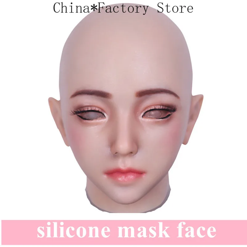 

Artificial Realistic Fake Silicone Girl Face Human Skin for Cross Dresse Transgender Drag Queen Masquerade Halloween Breast Form