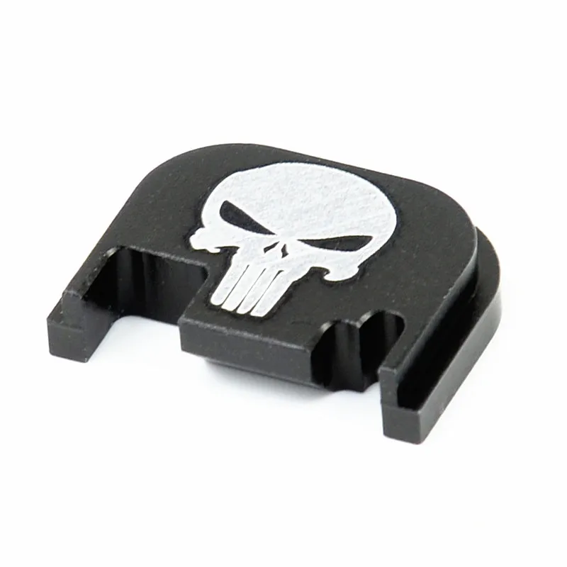 Punisher Skull Алюминий задняя крышка слайд задняя пластина для Gen на возраст 1, 2, 3, 4, Glock 17 19 21 22 23 25 26-30-40; 9 мм. 45 пистолет магвелл аксессуары - Цвет: Punisher Skull
