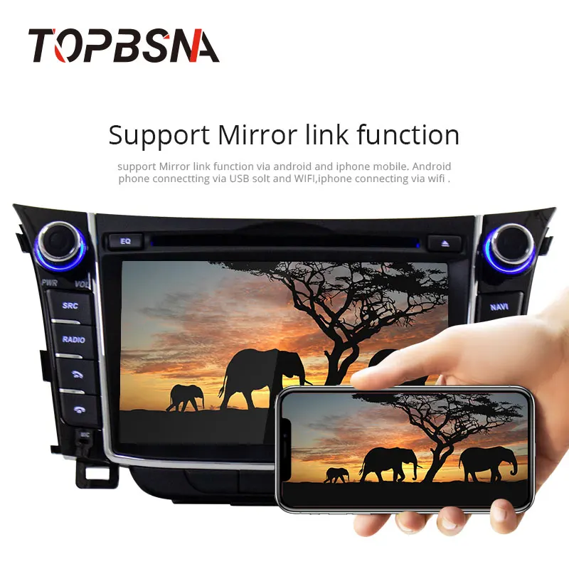 Topsna Android 9,0 автомобильный dvd-плеер для hyundai I30 Elantra GT 2012 2013 Авто gps Навигация стерео Мультимедиа RDS
