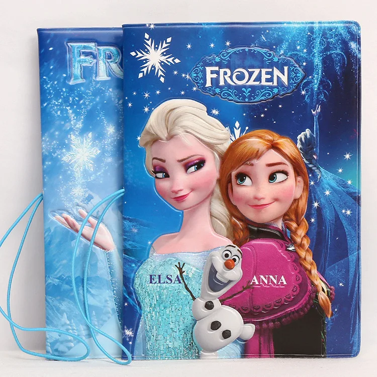 Плюшевый рюкзак disney с изображением принцессы Эльзы и Анны из мультфильма «Холодное сердце», женский и мужской чехол для паспорта, 3D держатель для удостоверения личности, набор для паспорта, кошелек для монет