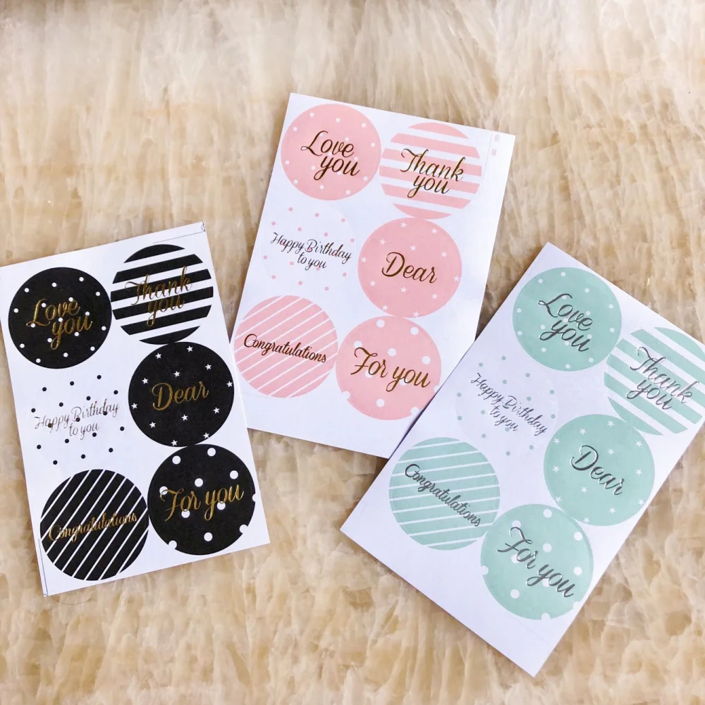 

60pcsThank you for your congratulations,Home Baking Gift Packaging Sticker, Three color choices