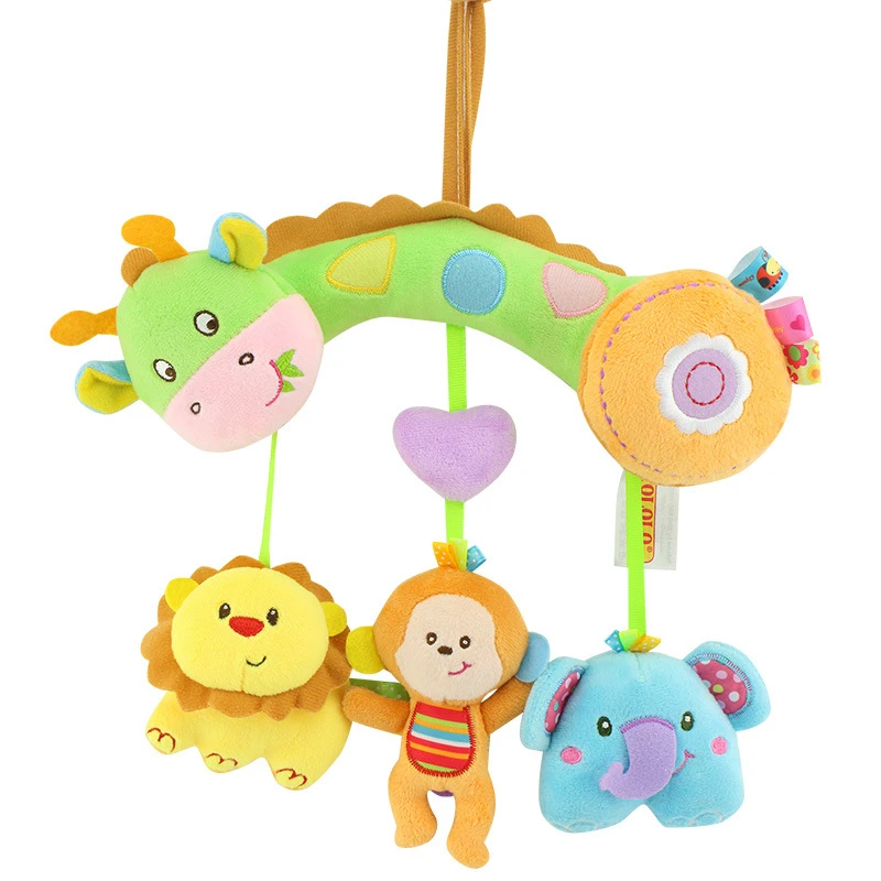 

Newborn Baby Animal Soft toys 0-12 months Toddler Bed Bell rattles Education Teether Spiral kids Crib Bed Stroller Stuffed Toy