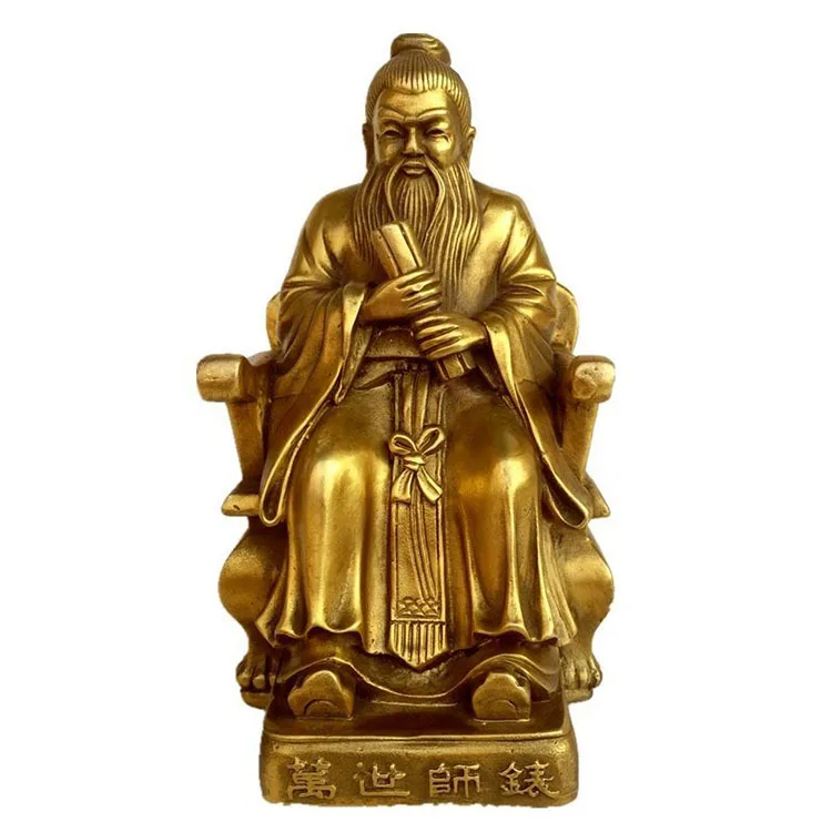 

Pure Copper Confucius Statue Confucius Ornaments Bronze Statue Creative Bronze Sage Teacher's Day Home Study Decoration Gifts