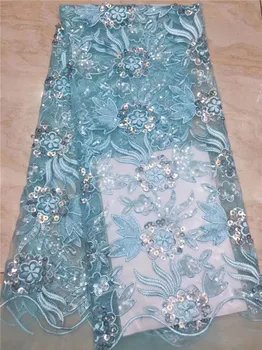 

New fashion party apparel African net lace fabric French lace cloth for lady dress PAN174(5yards/lot)multi color